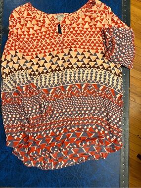 Lucky Brand Red Geometric shirt